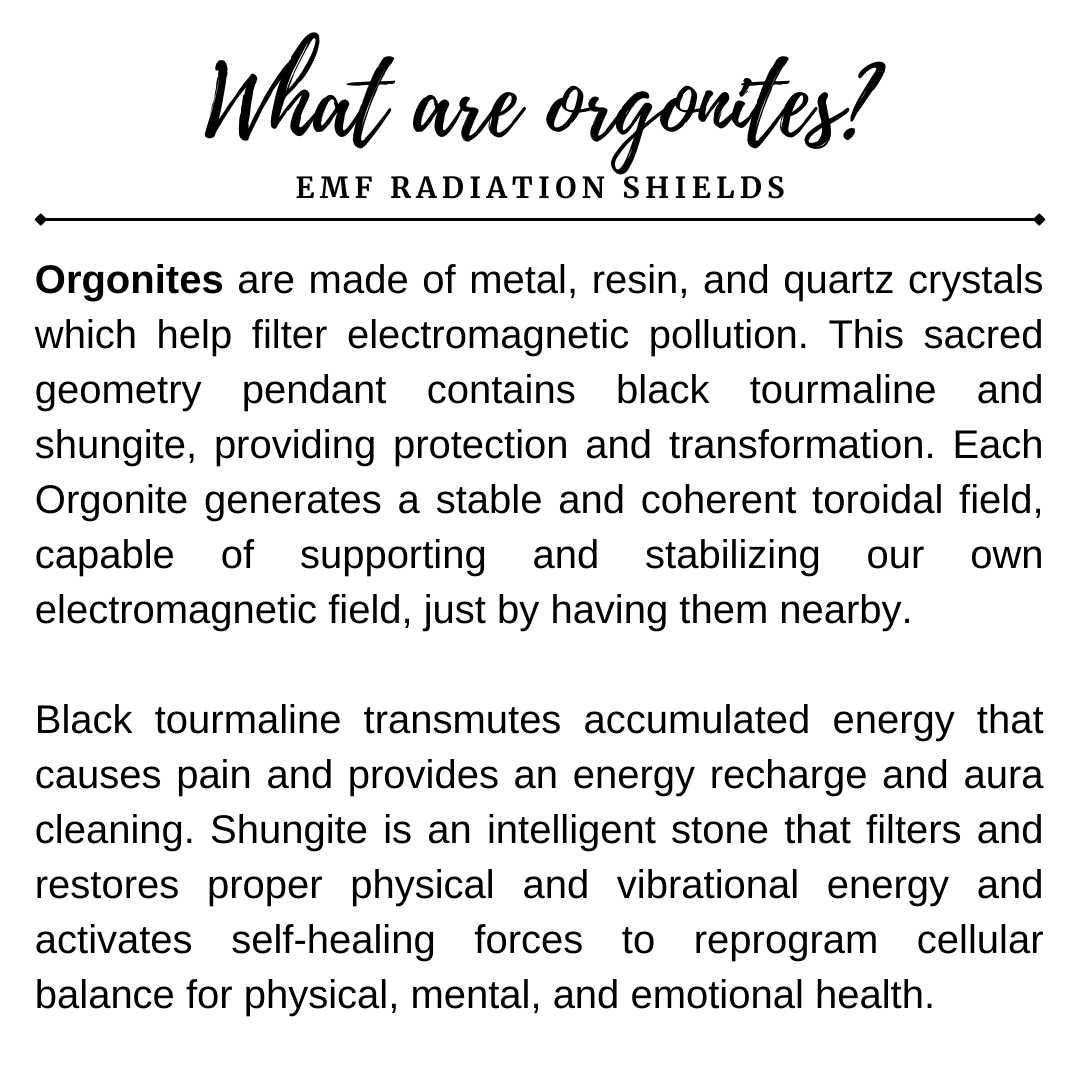 @SolyOrgon Handcrafted Orgonite Necklace/ EMFs Balance/ Adjustable Cord (Metals, Resin, Shungite + Tourmaline)