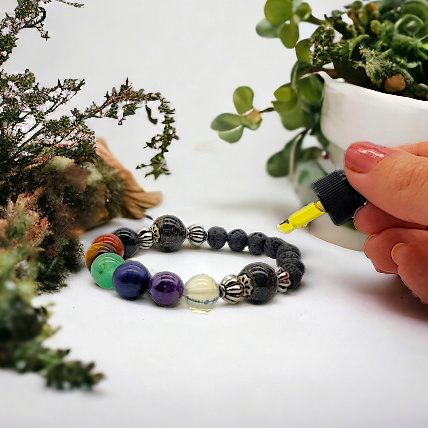 7 Chakra Diffuser Bracelet with orgonites