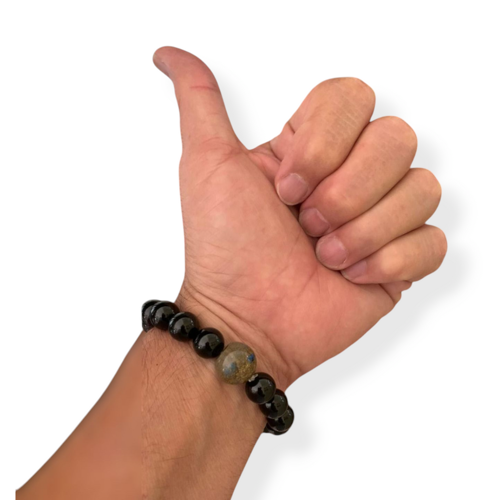 Shield of Vitaliy Orgonite Bracelet - Black Tourmaline & Shungite, Handcrafted D