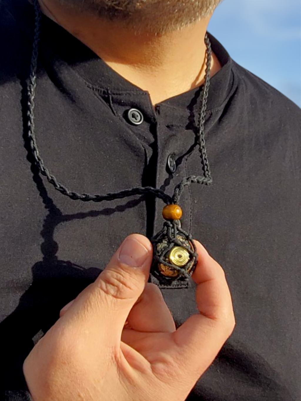 EMF Shielding Necklace - Adjustable 100% Orgonite Sphere with Boho-Style Braided