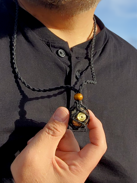 EMF Shielding Necklace - Adjustable 100% Orgonite Sphere with Boho-Style Braided
