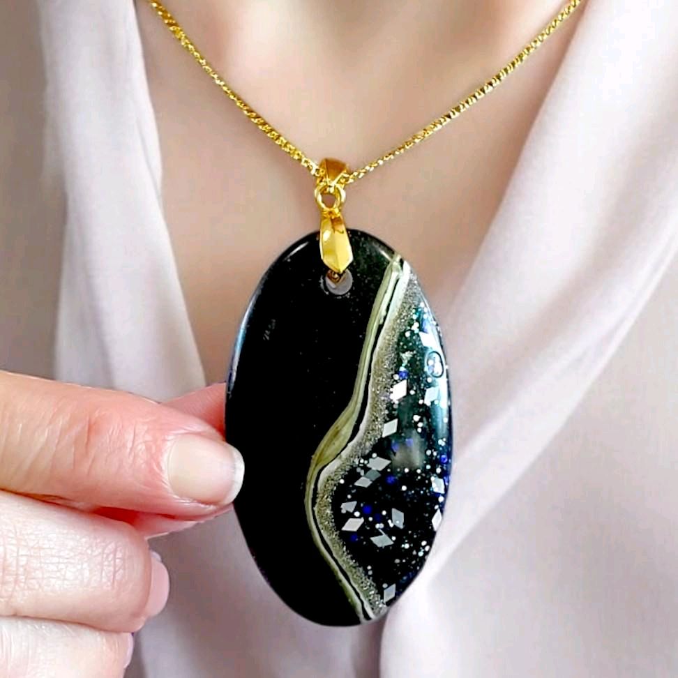 Pendant Orgonite Shungite and Black Tourmaline/ EMF Shielding Necklace & Pendant natural crystal intuitive crystal inner peace