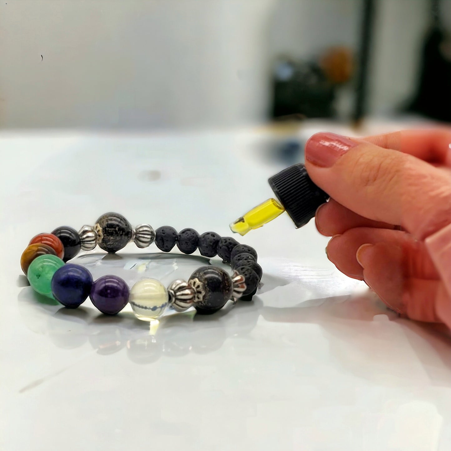 7 Chakra Diffuser Bracelet with orgonites