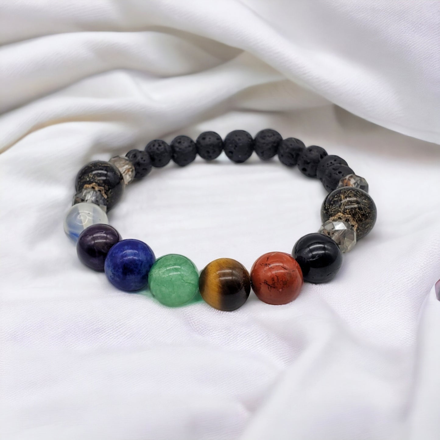 7 Chakra Diffuser Bracelet with orgonites