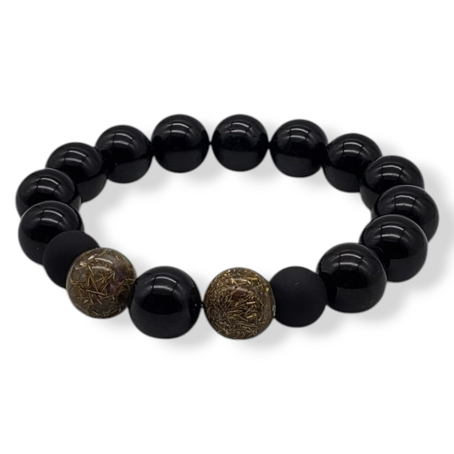 Shield of Vitaliy Orgonite Bracelet - Black Tourmaline & Shungite, Handcrafted D
