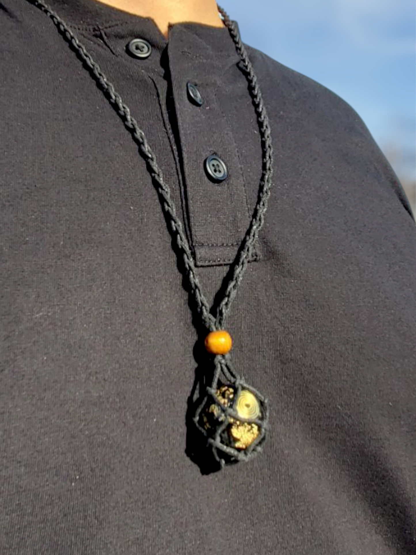 EMF Shielding Necklace - Adjustable 100% Orgonite Sphere with Boho-Style Braided