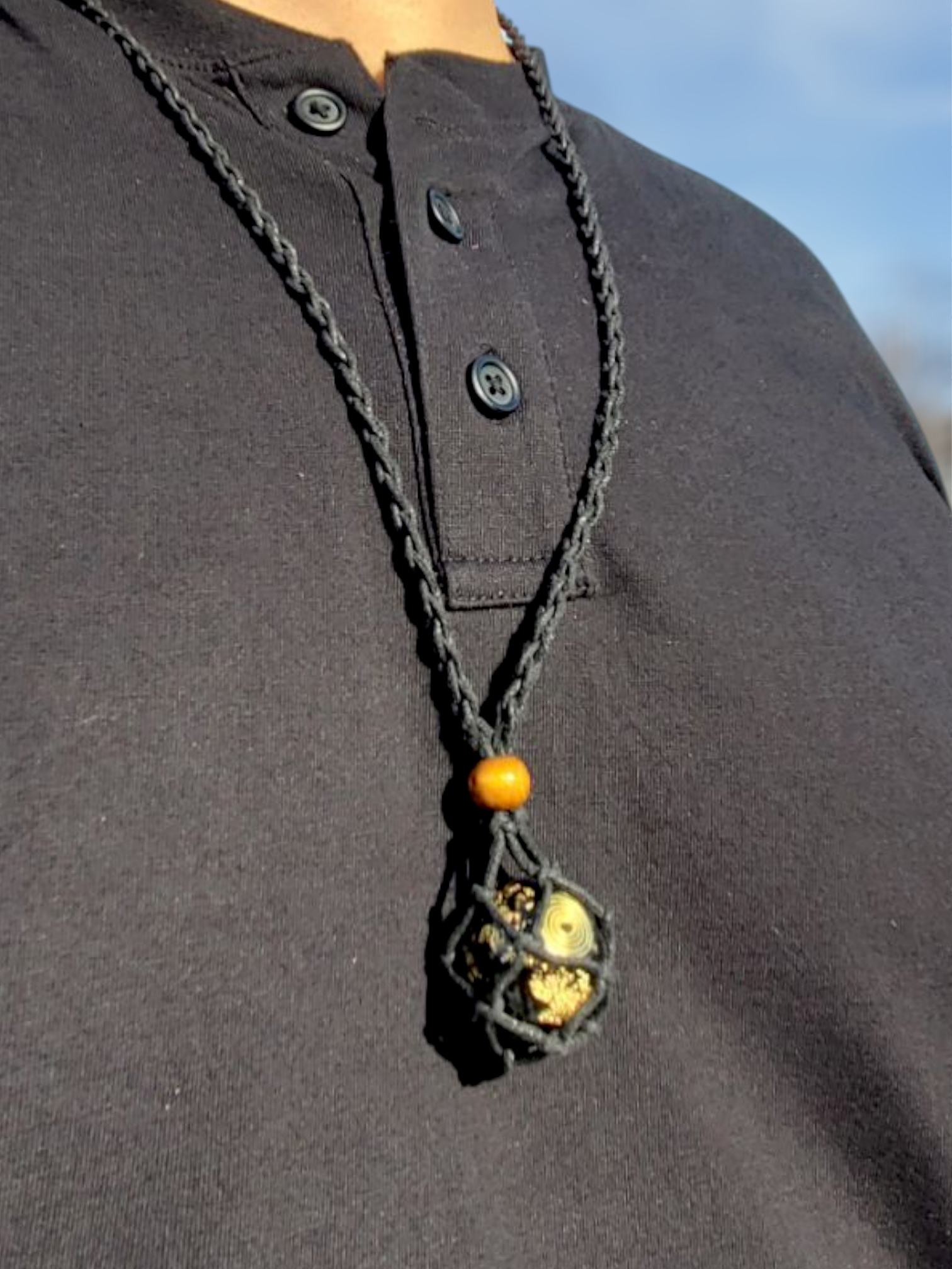 EMF Shielding Necklace - Adjustable 100% Orgonite Sphere with Boho-Style Braided