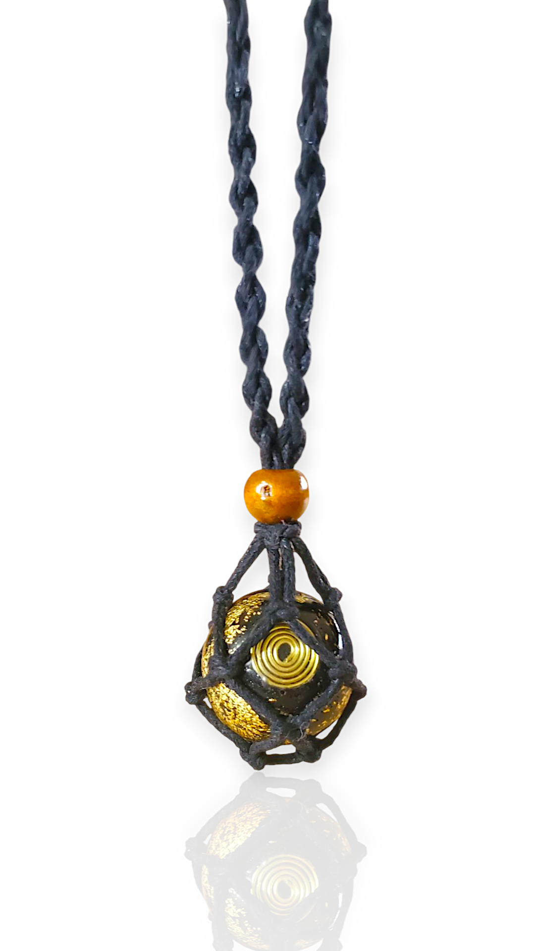 EMF Shielding Necklace - Adjustable 100% Orgonite Sphere with Boho-Style Braided