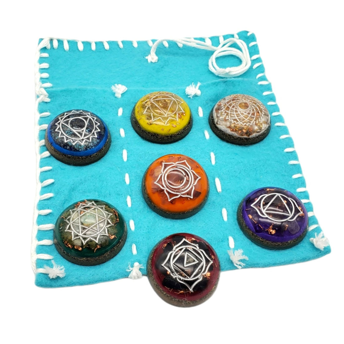 7 Chakras Orgonites Set with Pouch