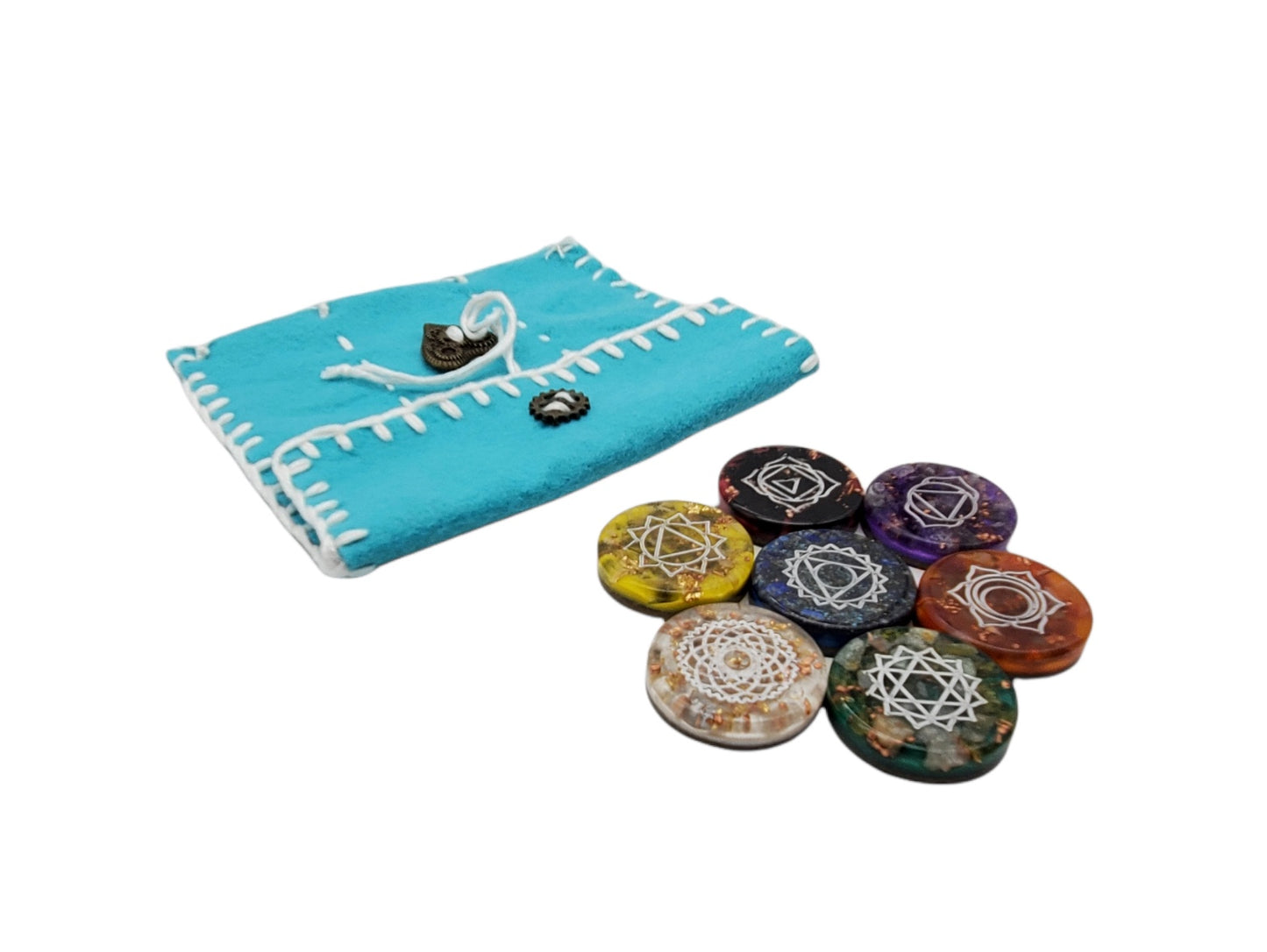 7 Chakras Orgonites Set with Pouch