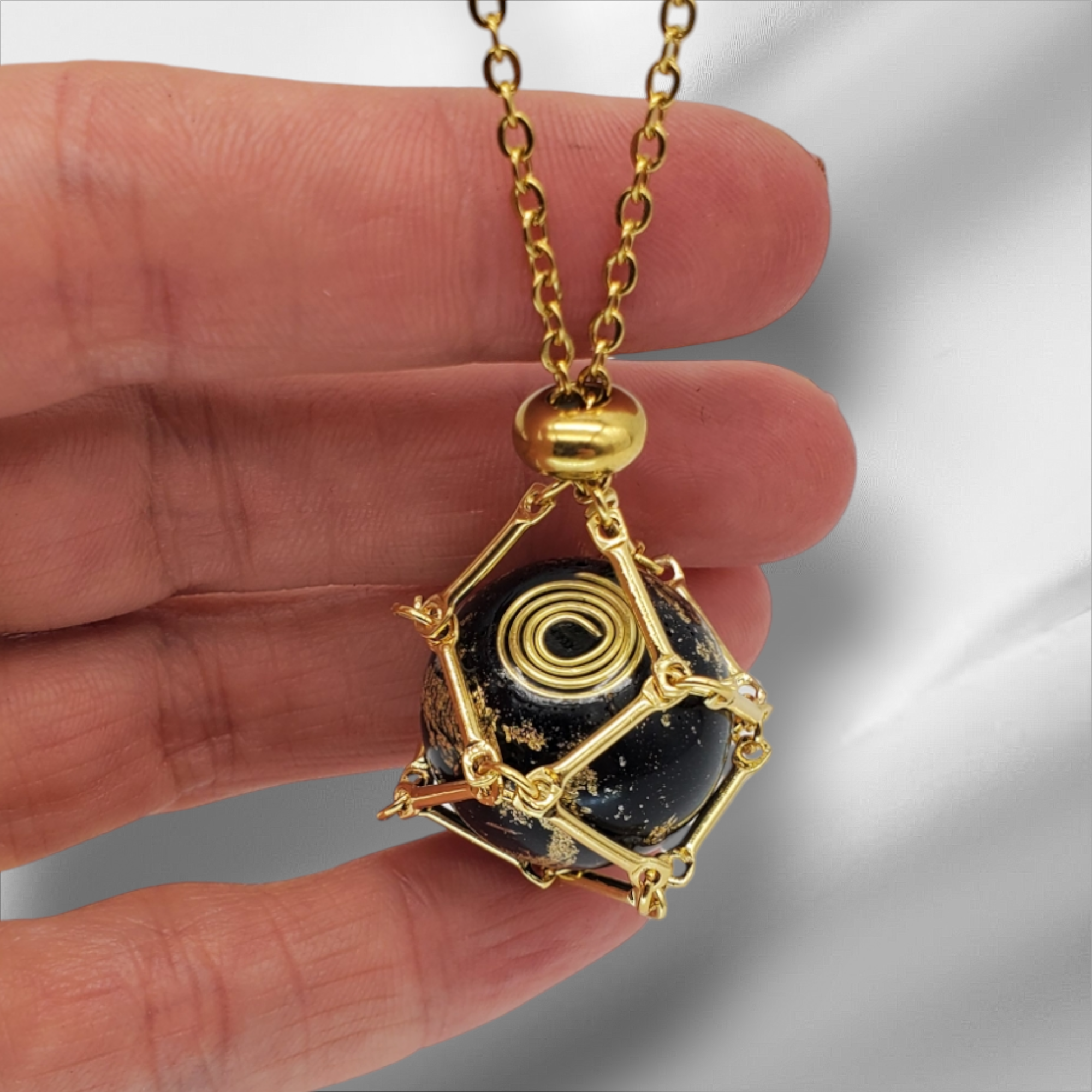 EMF SHIELDING Pendant Orgonite with Shungite + Black Tourmaline @SolyOrgon